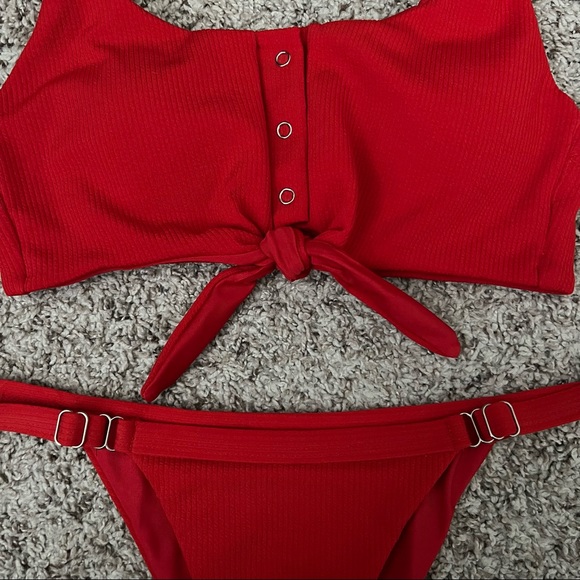 Knot Front Ribbed Bikini - Picture 5 of 7